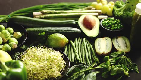 green antioxidant organic vegetables  fruits and herbs