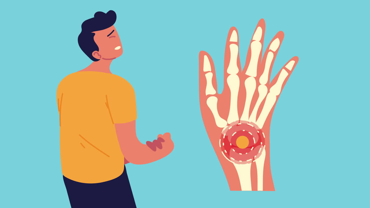 hombre con dolor en la muñeca enfermedad reumatológica