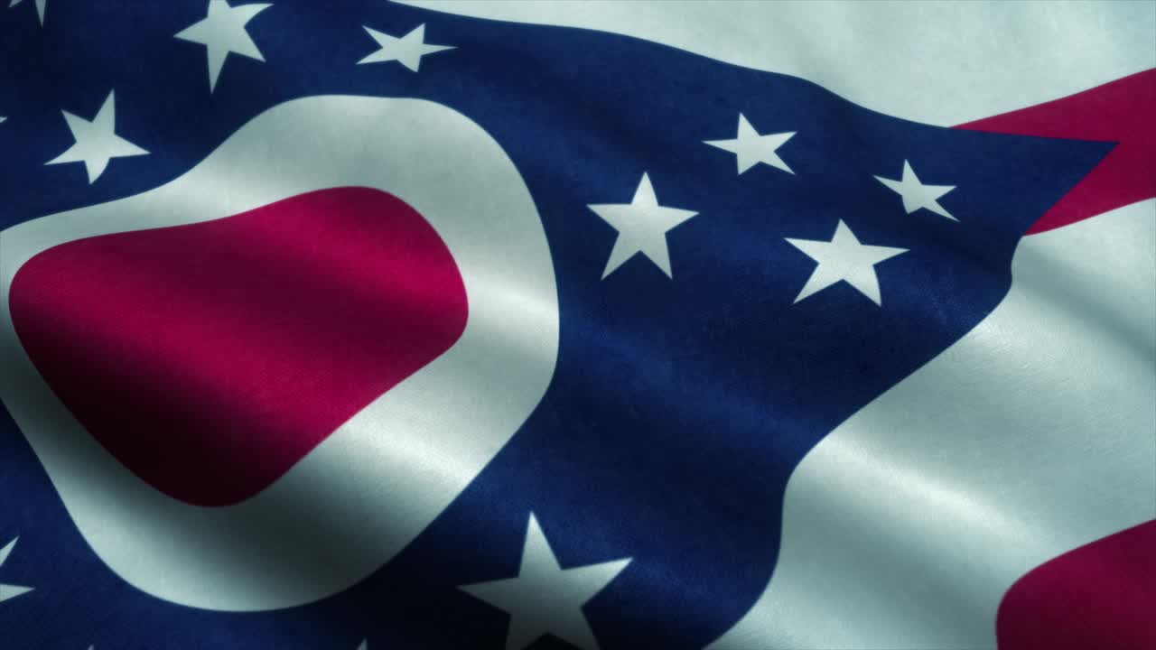 바람에 흔들리는 오하이오 주 발, 오하이오 주의 국기, 오하이 오 주 의 표지, 시엄리스 루프 애니메이션