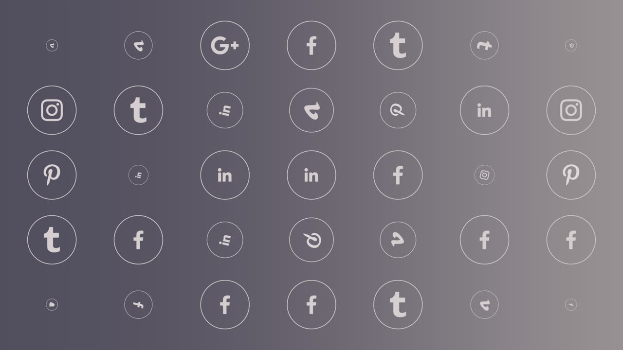 Icone social su sfondo a rete