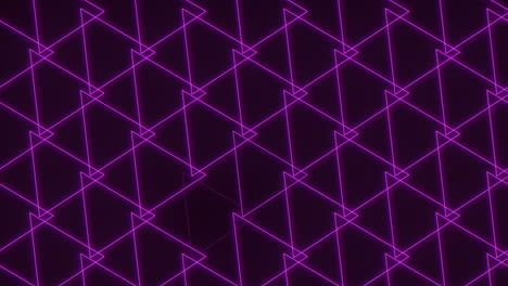 purple neon triangles in rows on black gradient