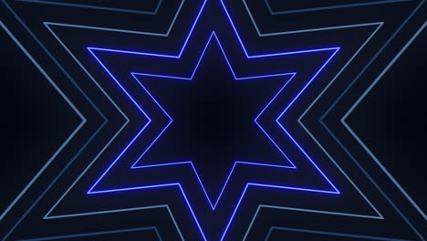 Estrella-Azul-Neón-Brillante-Sobre-Fondo-Negro