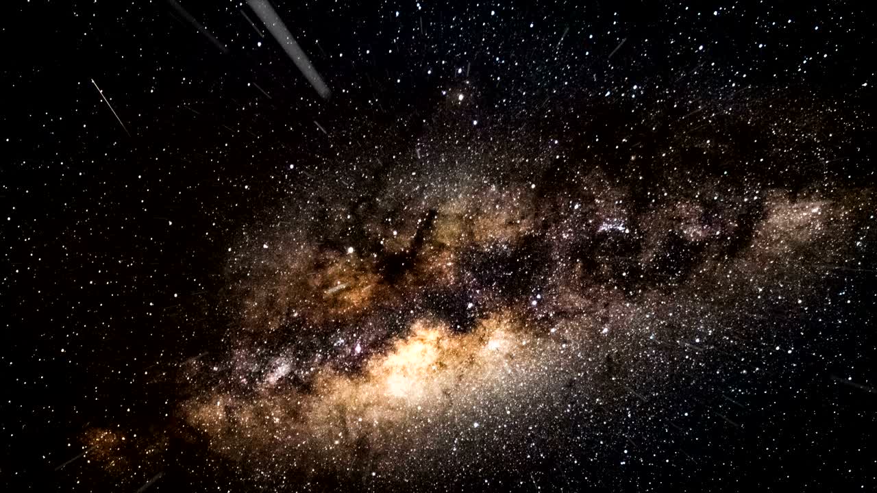 volando a través de campos estelares en el espacio.