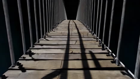 wooden bridge at night