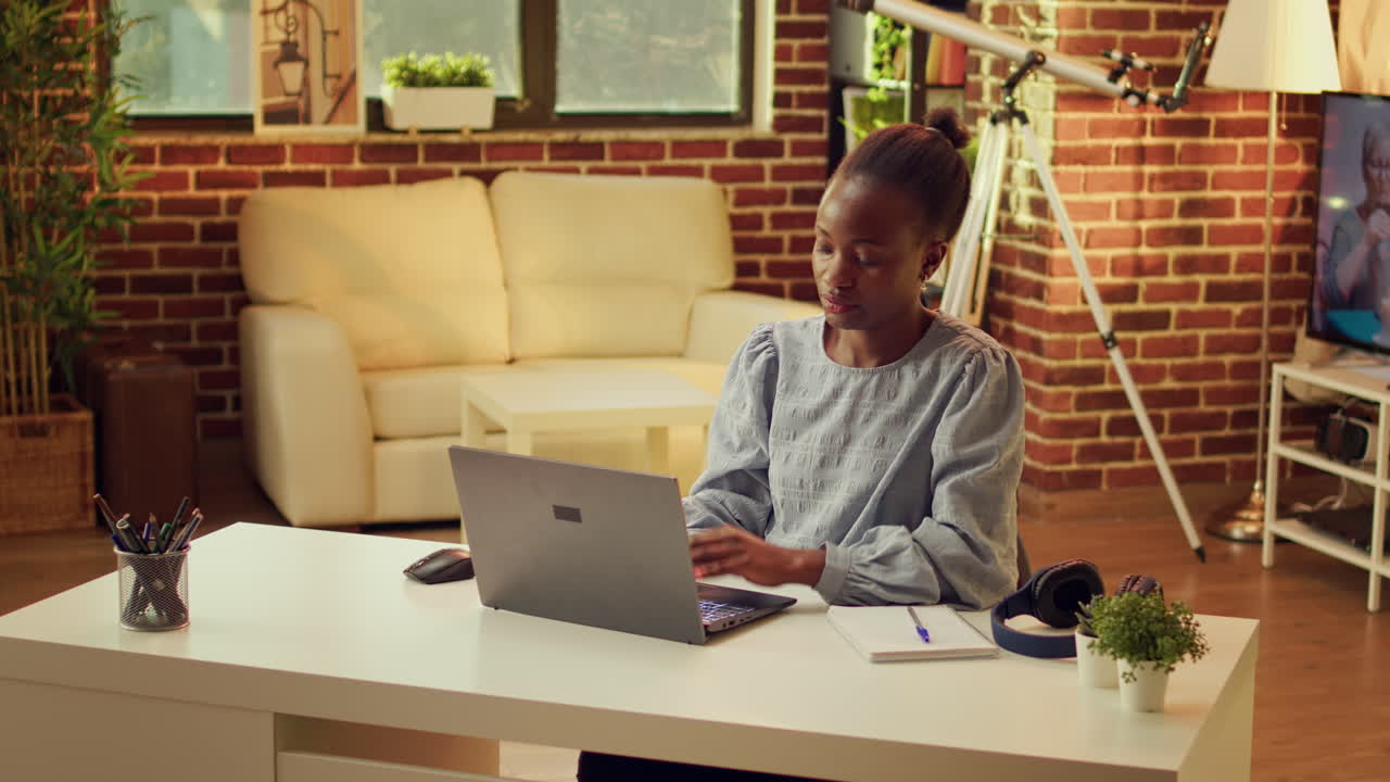 Unwell freelancer dealing with headache