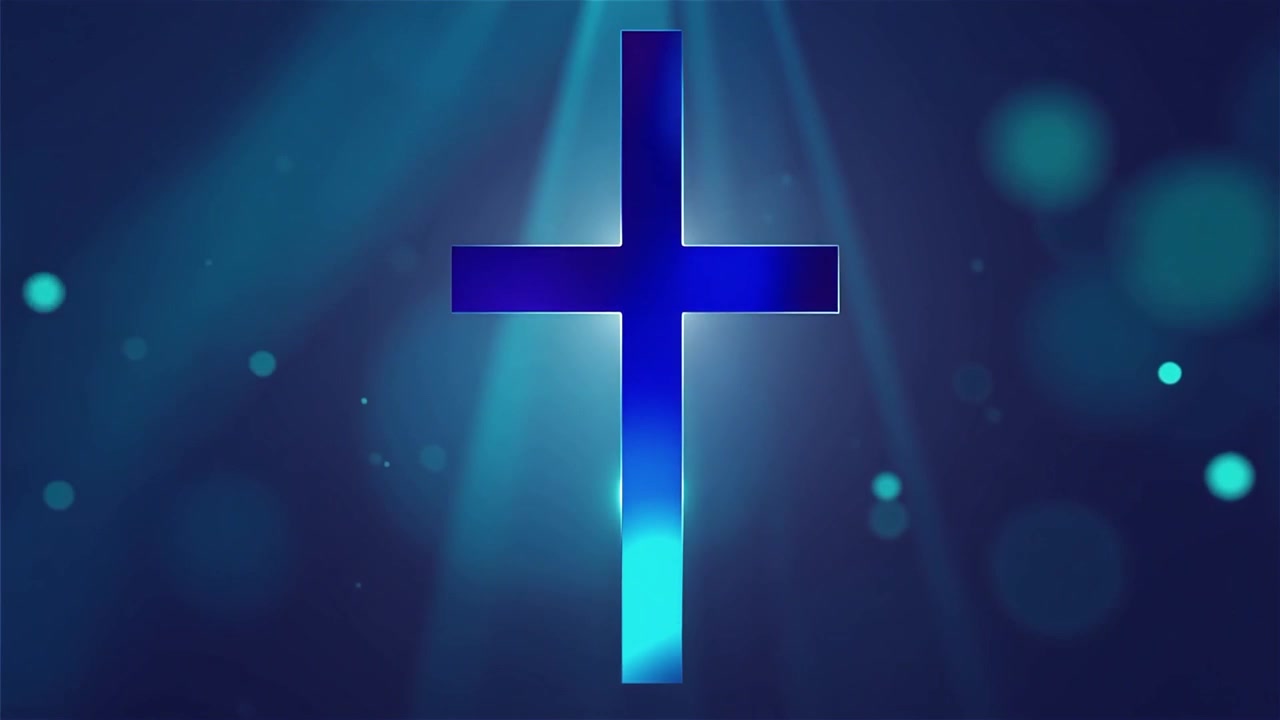 Croce Cristiana Luce Celestiale Sfondo per il Culto.
