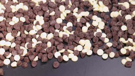 dark and white chocolate pieces on display