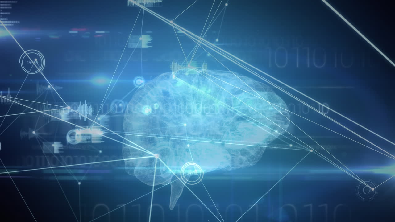 Animation of brain with technology and data processing