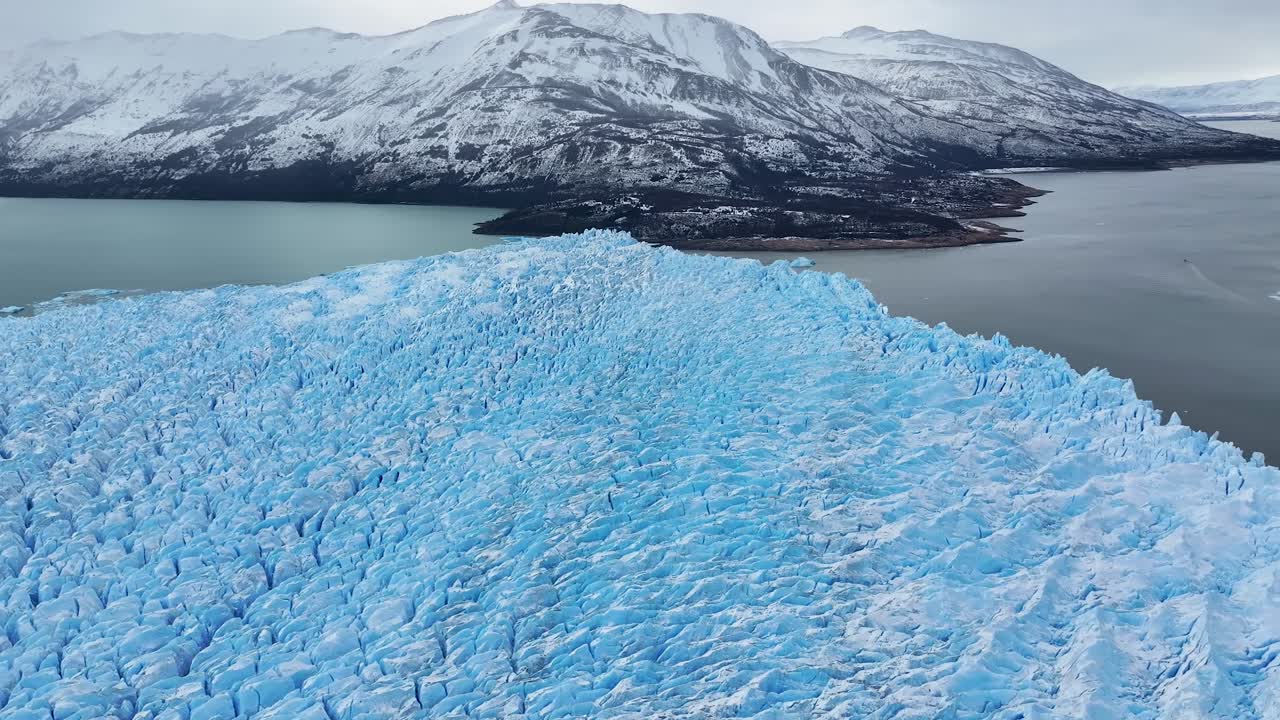 Perito Moreno Glacier At El Calafate In Santa Cruz Argentina. Stunning Landscape. Los Glaciares National Park. Iceberg Background. Perito Moreno Glacier At El Calafate In Santa Cruz Argentina.
