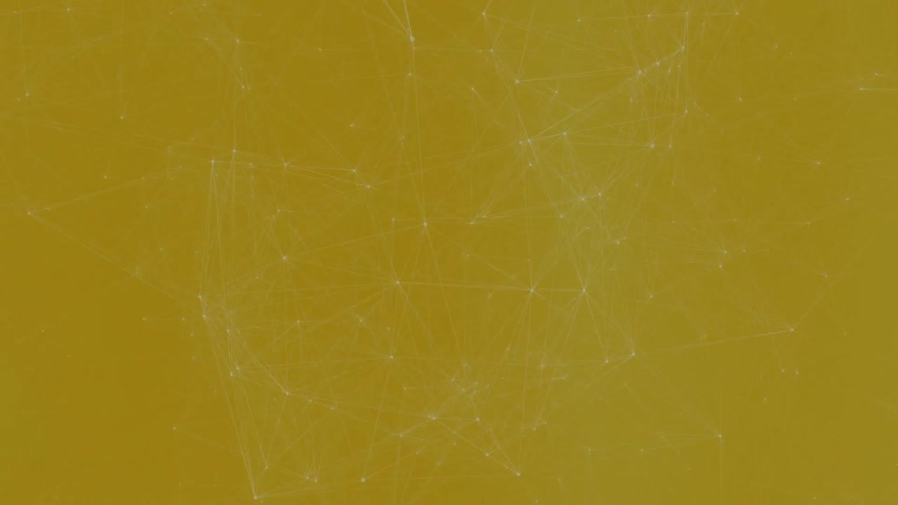 animación de iconos conectados con líneas contra un fondo amarillo.