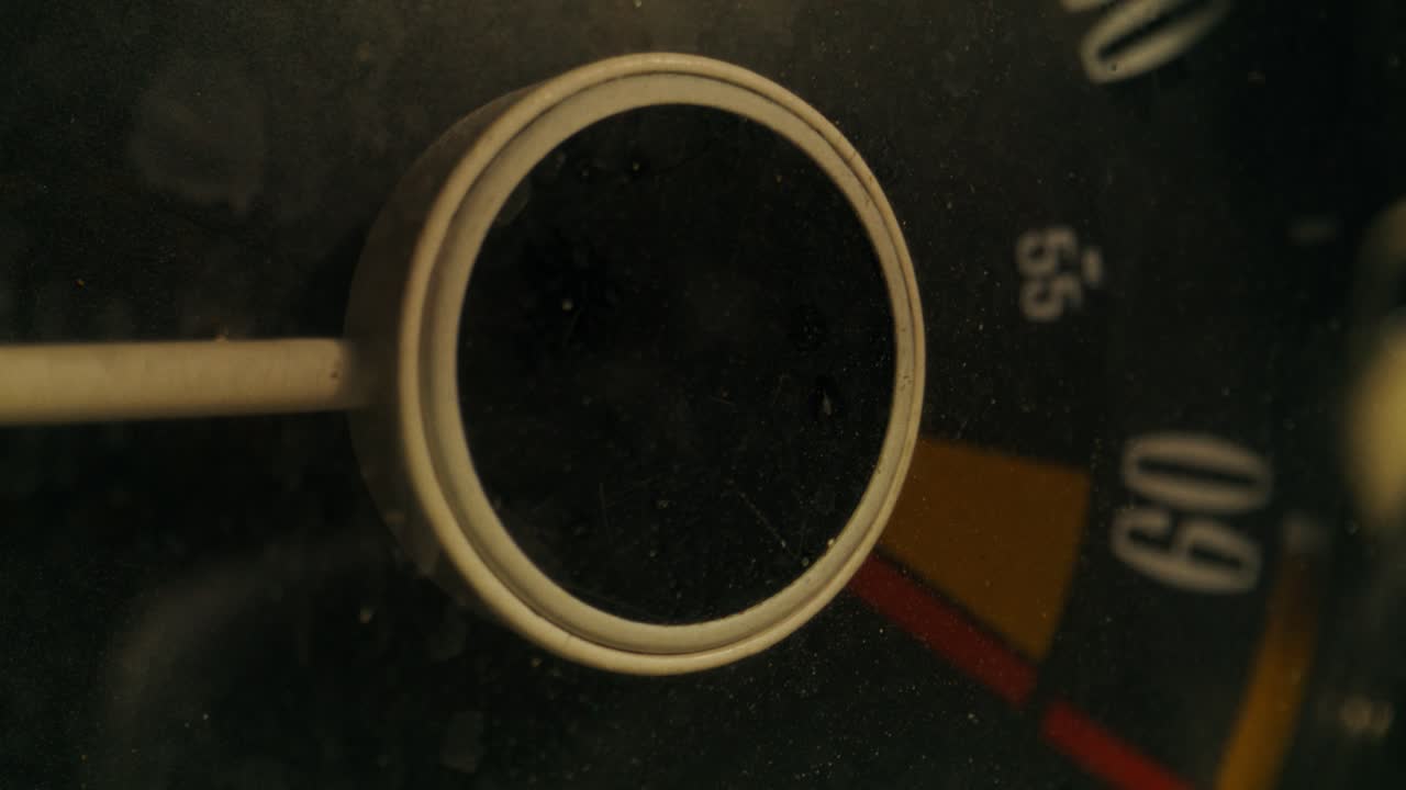 Close-up of a Vintage Car Speedometer