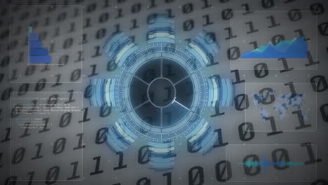 Animation of scope scanning and data processing on white background