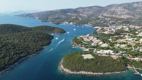 syvota scenic coastal village in epirus, greece mainland - aerial