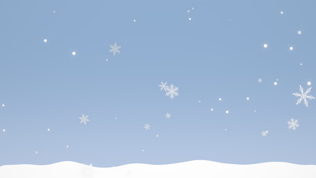 푹신한 하얀 눈송이가 내리는 고요한 겨울 풍경