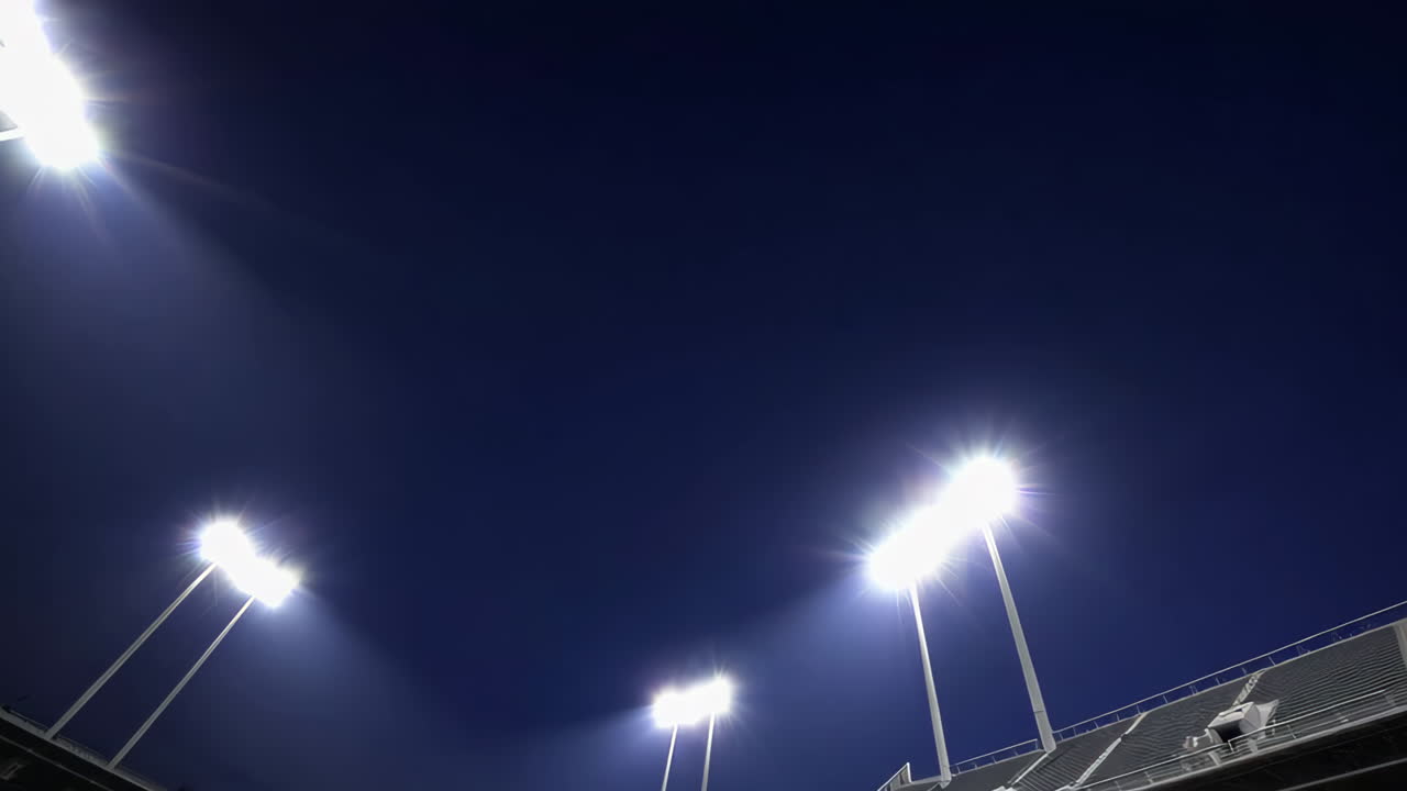 Empty Football Stadium at Night