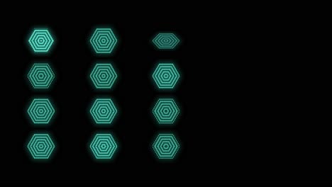 patrón moderno de hexágonos verdes con luz de neón