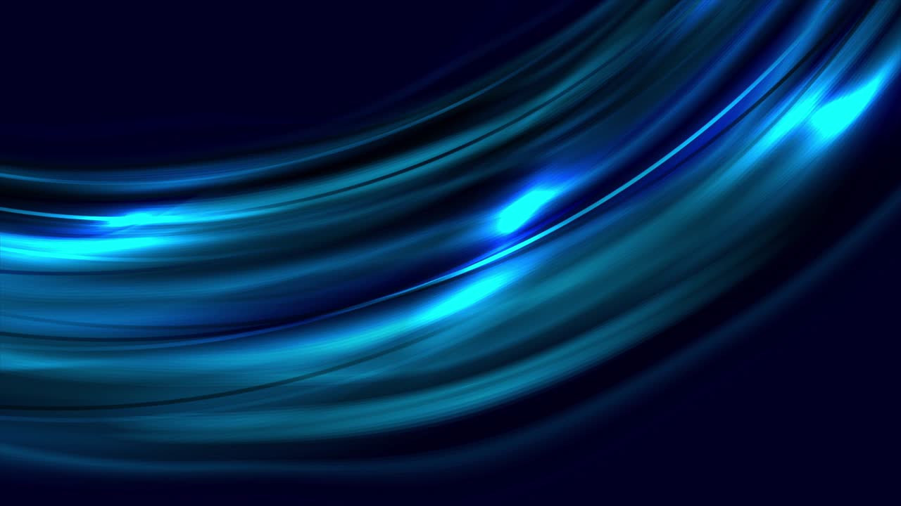 Dark blue glossy glowing waves abstract motion background