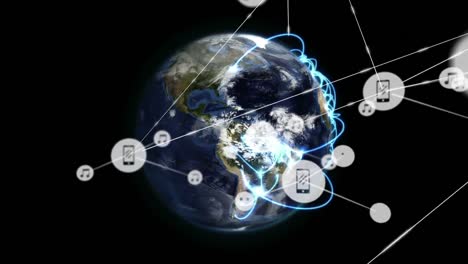 Steckverbinder-Bewegen-Und-Digitale-Daten-Mit-Digitalem-Globus