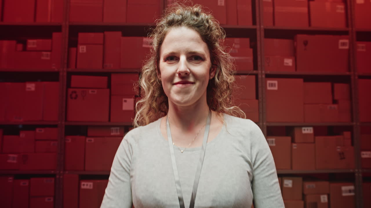 retrato del trabajador del almacén