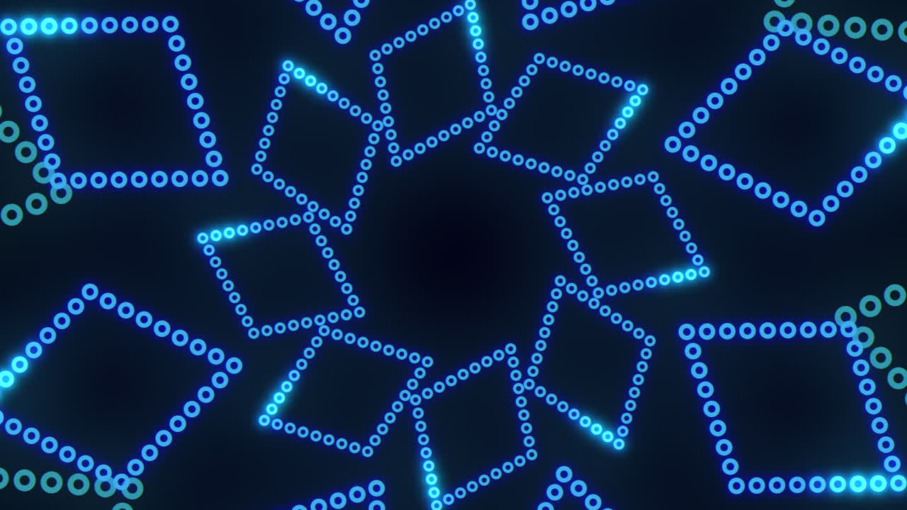 Stunning blue dot pattern mesmerizing circles and  diamonds on black background