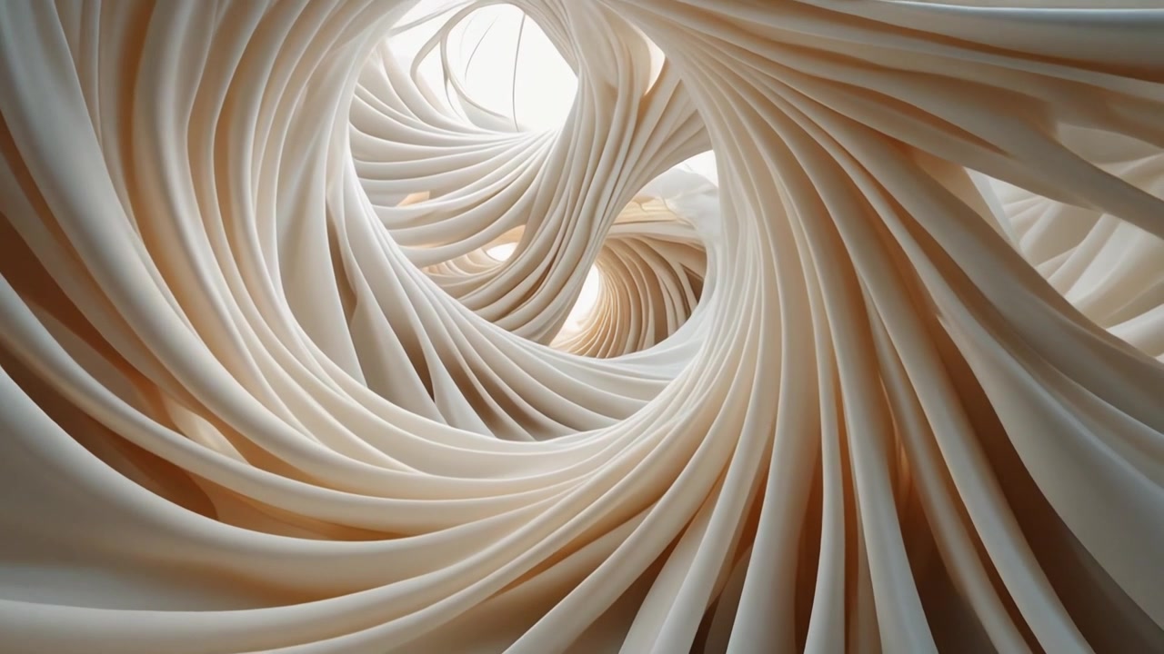 Abstract Animation of Swirling White Organic Forms