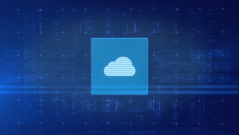 sistema de concepto de datos activos de nube azul