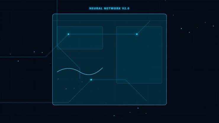 Digitalt neuralt netværksinterface-animation med datavisualisering