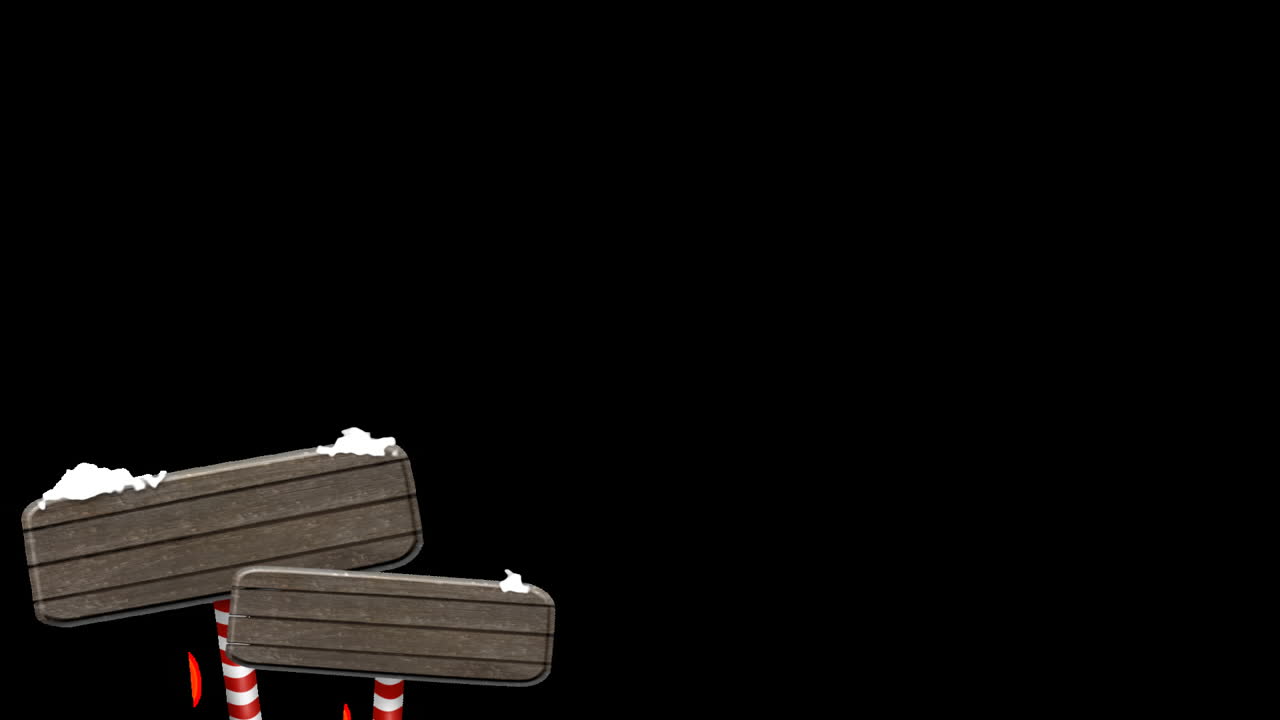 Animation of road signs covered in snow