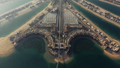 aerial view of palm jumeirah, dubai