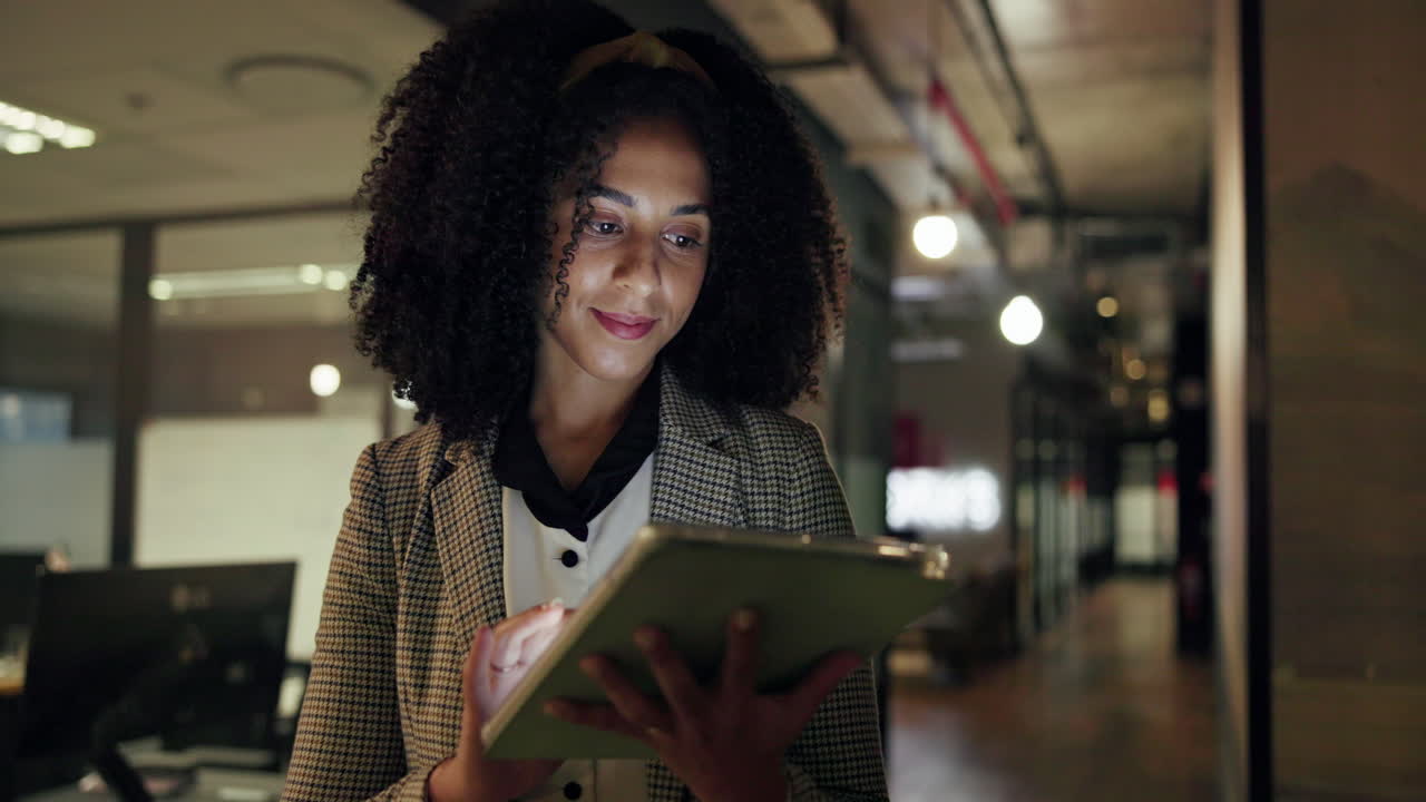 Woman using tablet in office