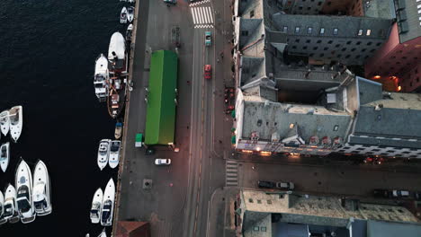 aerial over bergen, a city on norway’s southwestern coast