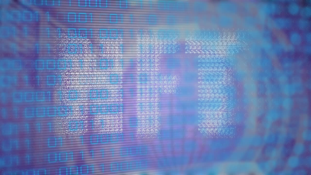 Animation of data processing over nft text