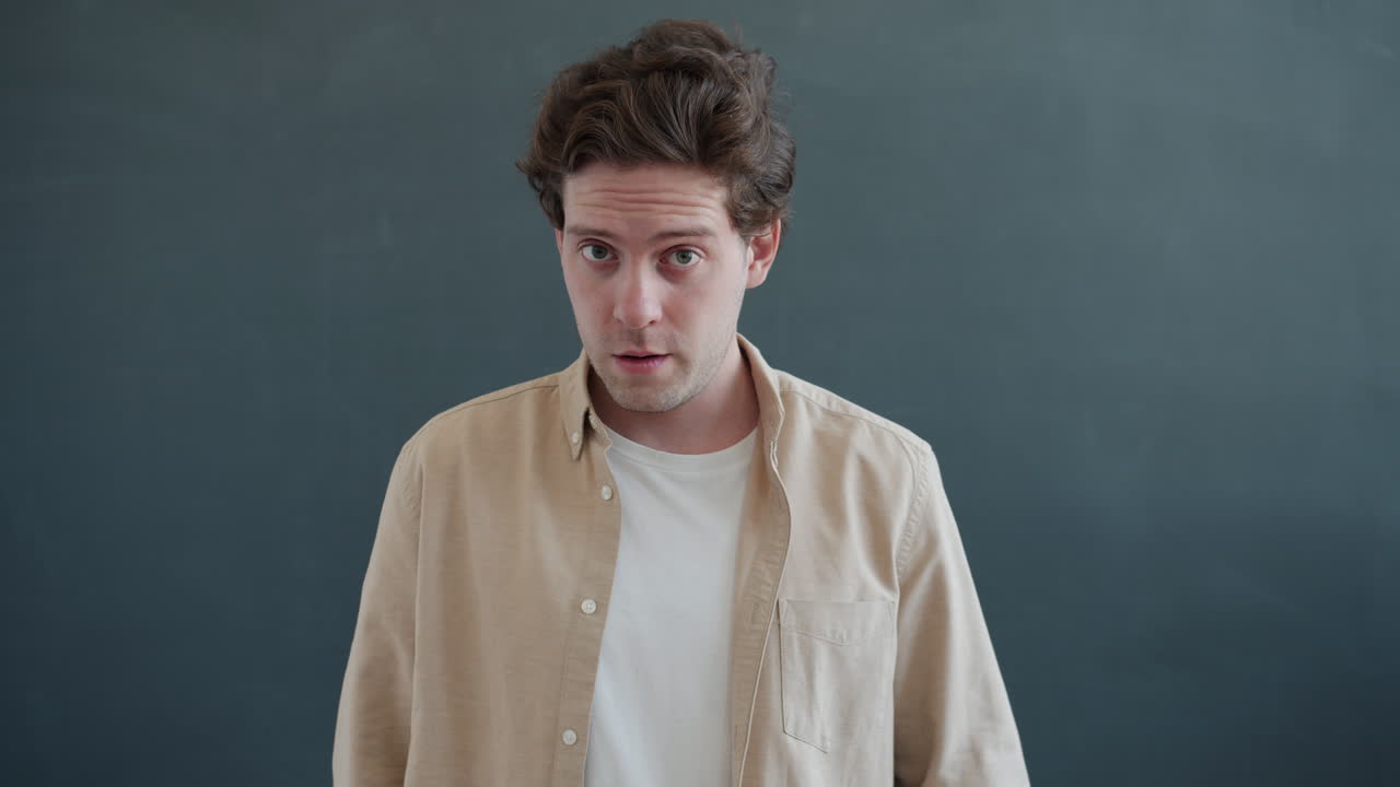 Man with a surprised expression