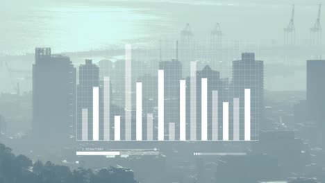 Animation-of-financial-data-processing-over-cityscape