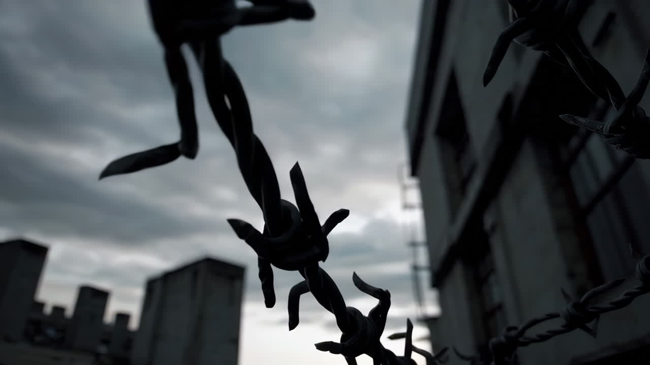 Abandoned City with Barbed Wire