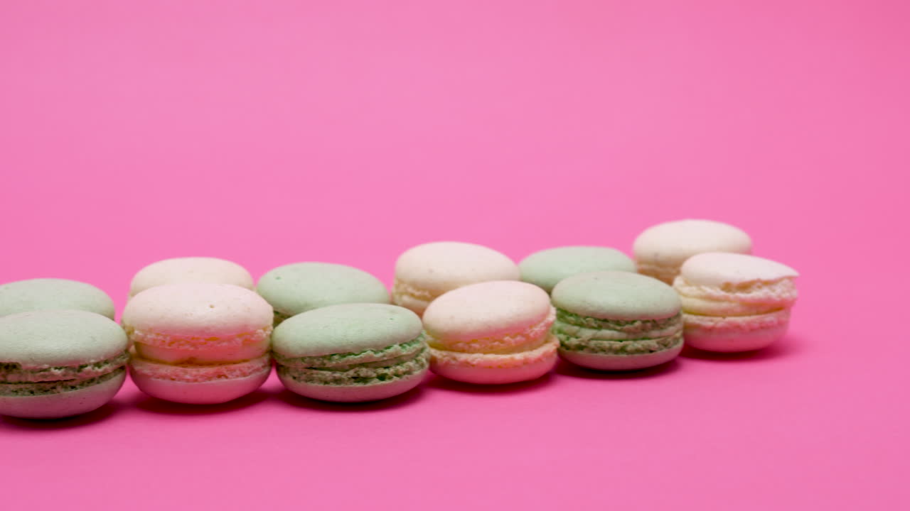 Macarons on a Pink Background