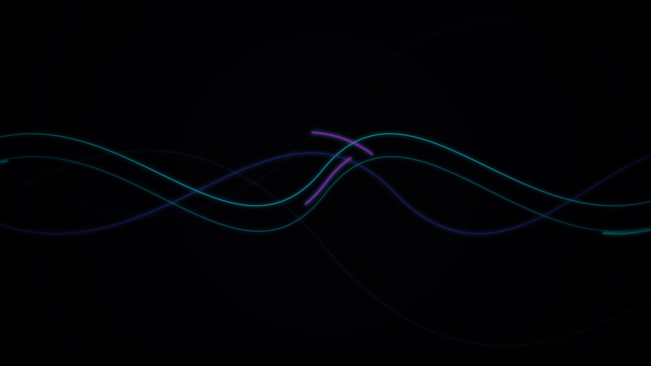 Sfondo animato astratto con linee ondulate al neon luminose