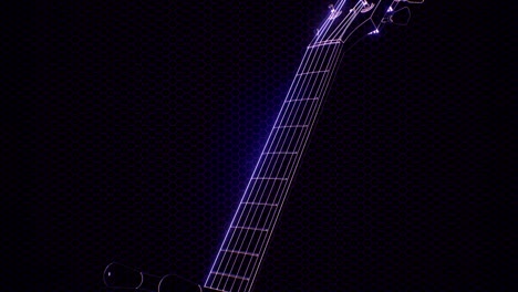 Guitarra-Eléctrica-En-El-Holograma-Con-Luces-Brillantes