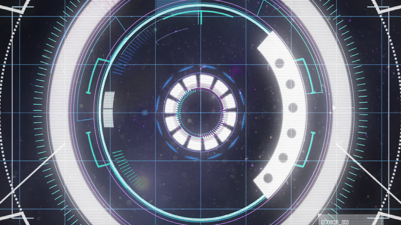 animación del procesamiento de datos y diagramas sobre interferencia
