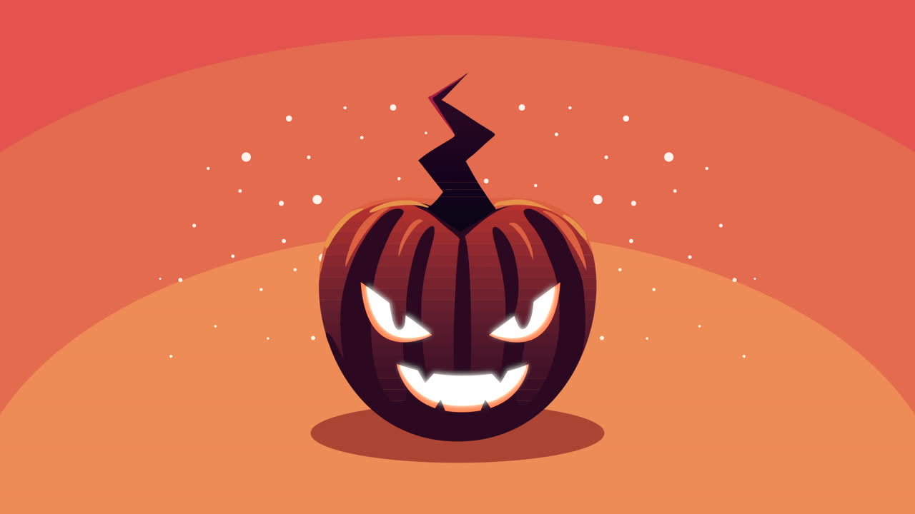 호박 캐릭터와 함께 할로윈 애니메이션