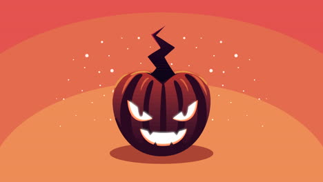 animación de halloween con personaje de calabaza