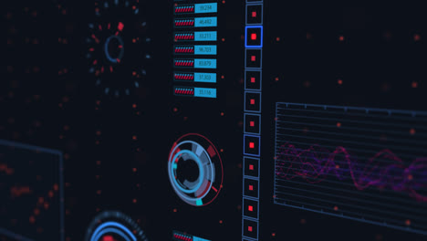 Advanced-futuristic-graphic-interface.-The-screen-is-full-of-digital-information,-buttons-and-progress-bars.-It-displays-abstract-diagrams,-charts-and-infographics-with-virtual-statistics-templates.