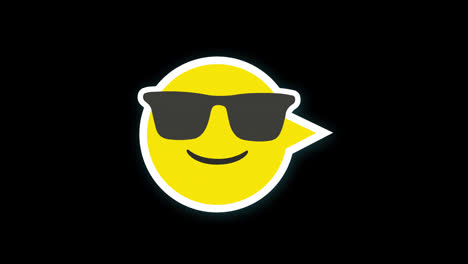 emoticon-with-sunglasses-emoji-icon-loop-Animation-video-transparent-background-with-alpha-channel