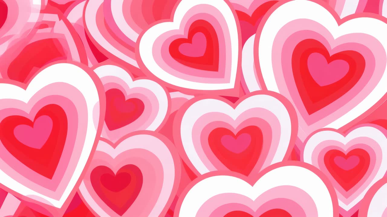 Modello con cuori colorati con un angolo dall'alto, perfetto per un video a tema romantico