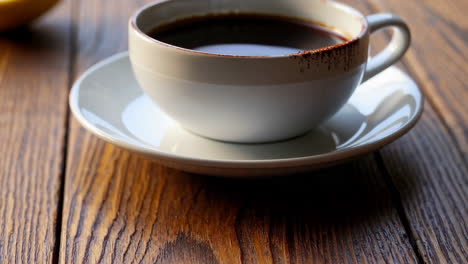 coffee cup on wooden table