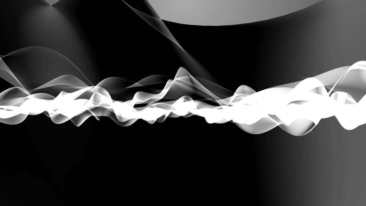 Abstract neon wave motion background black and white