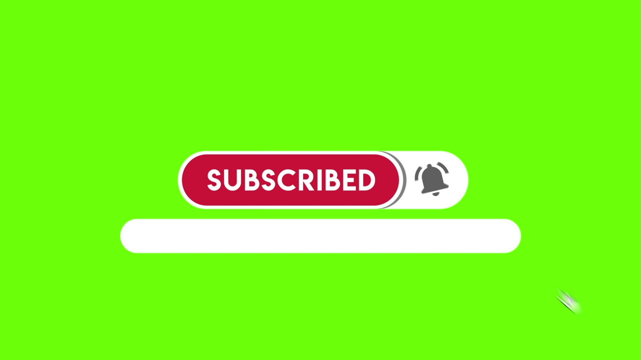 Animated Subscribe Button and Notification Bell Click on Green Screen