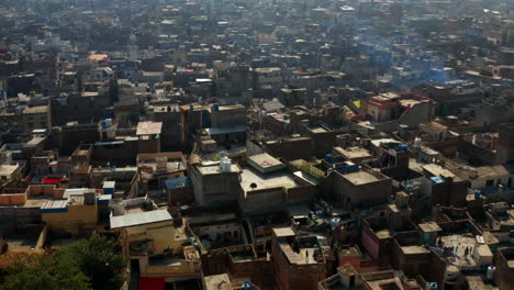 low aerial at large neighbourhood at city proper of rawalpindi, pakistan