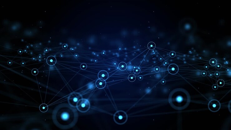 Global communication network animation node connection network background cloud computing technology
