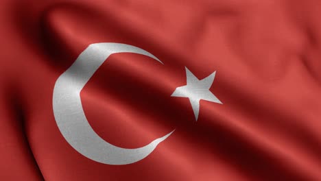 flag of türkiye - turkish flag high detail - national flag turkey wave pattern loopable elements - high resolution and high detailed fabric texture and endless loop stock video